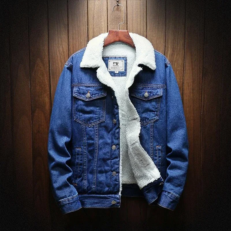 Patchwork Jean Jacket - سترات الدنيم رجل الحشو مع معطف