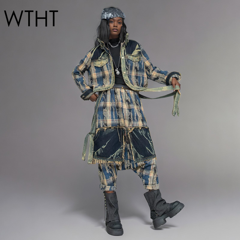 Patchwork Jean Jacket - WTHT موضة المرأة غير النظامية المرقعة