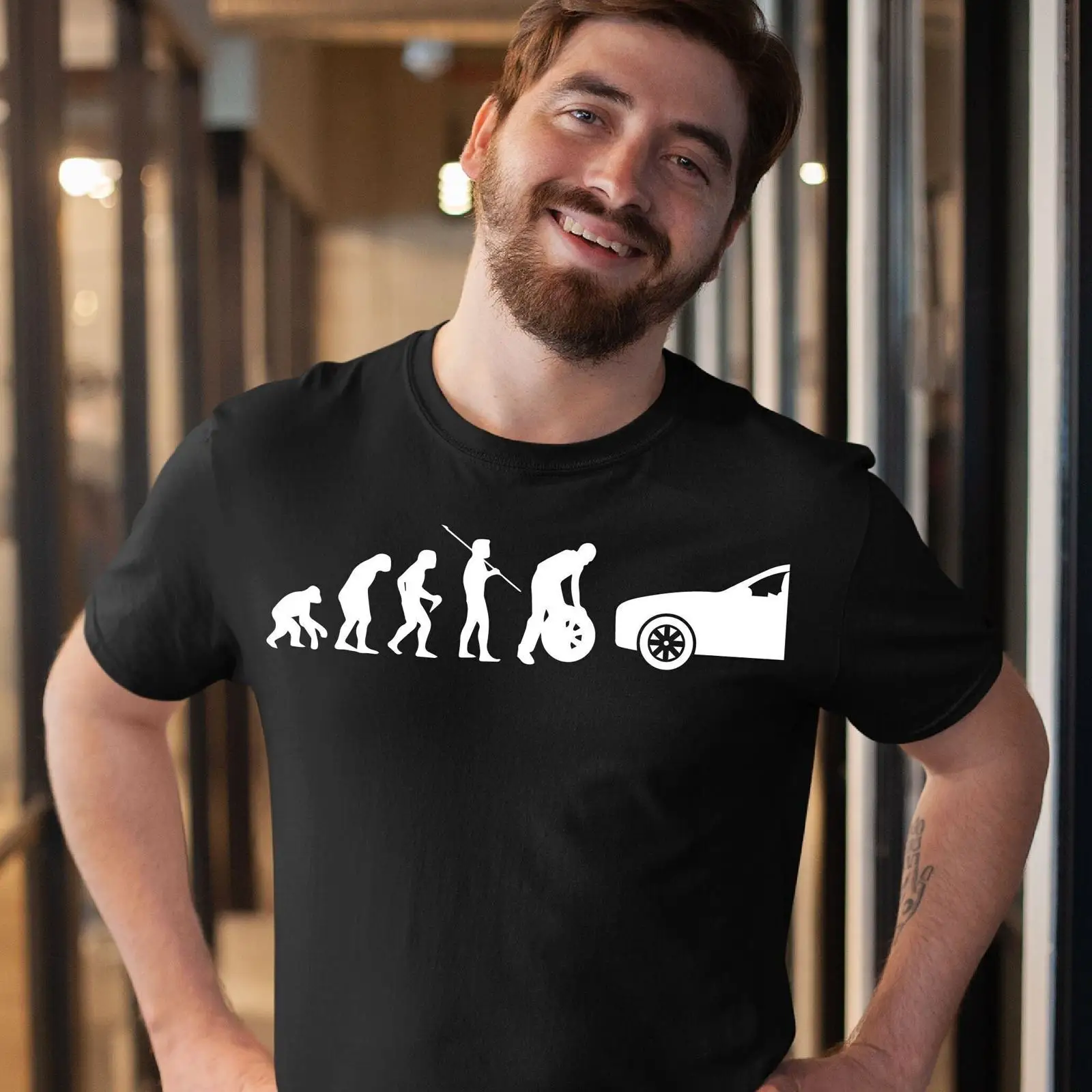 Vintage Fashion Wheel - تي شيرت Funny Tire Guy Evolution