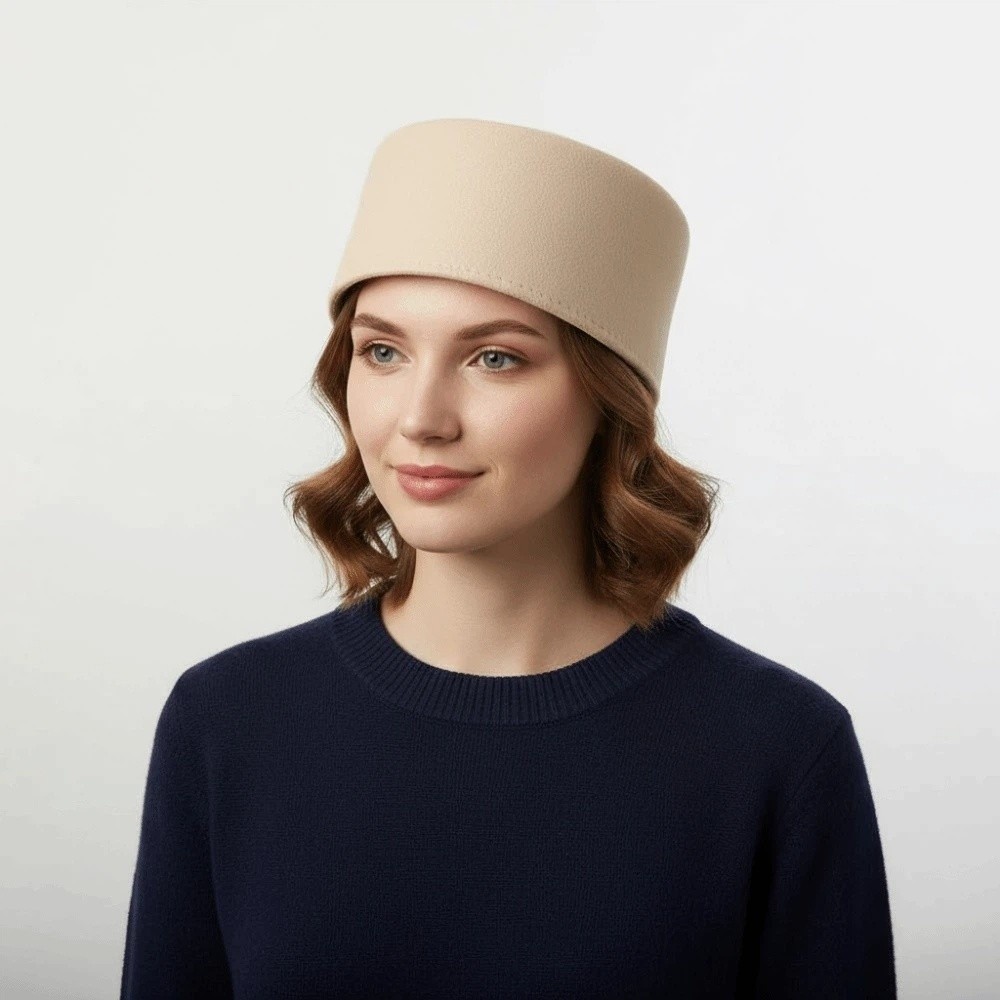 Vintage Fashion Hats - قبعة صوفية عتيقة الطراز على شكل