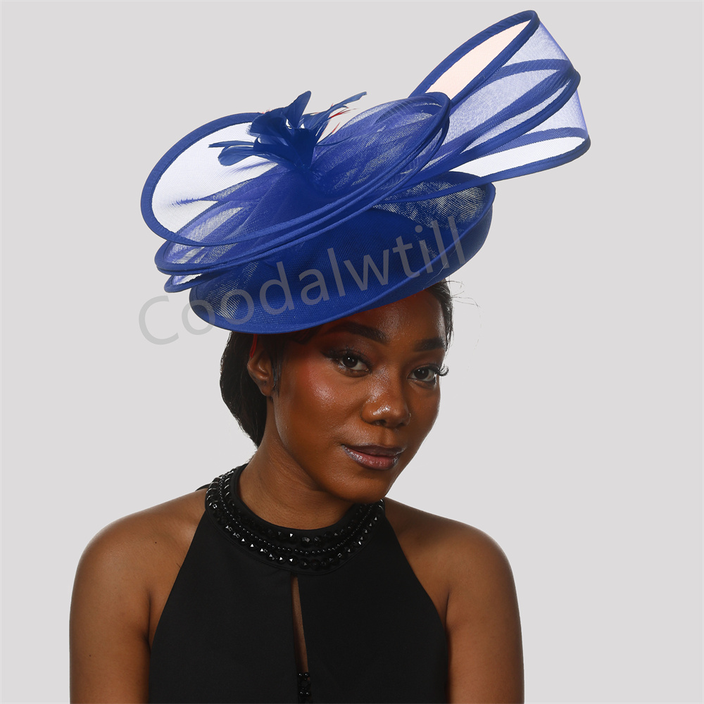 Vintage Fashion Hats - قبعة ديربي ريشة للنساء ، فاسينتر
