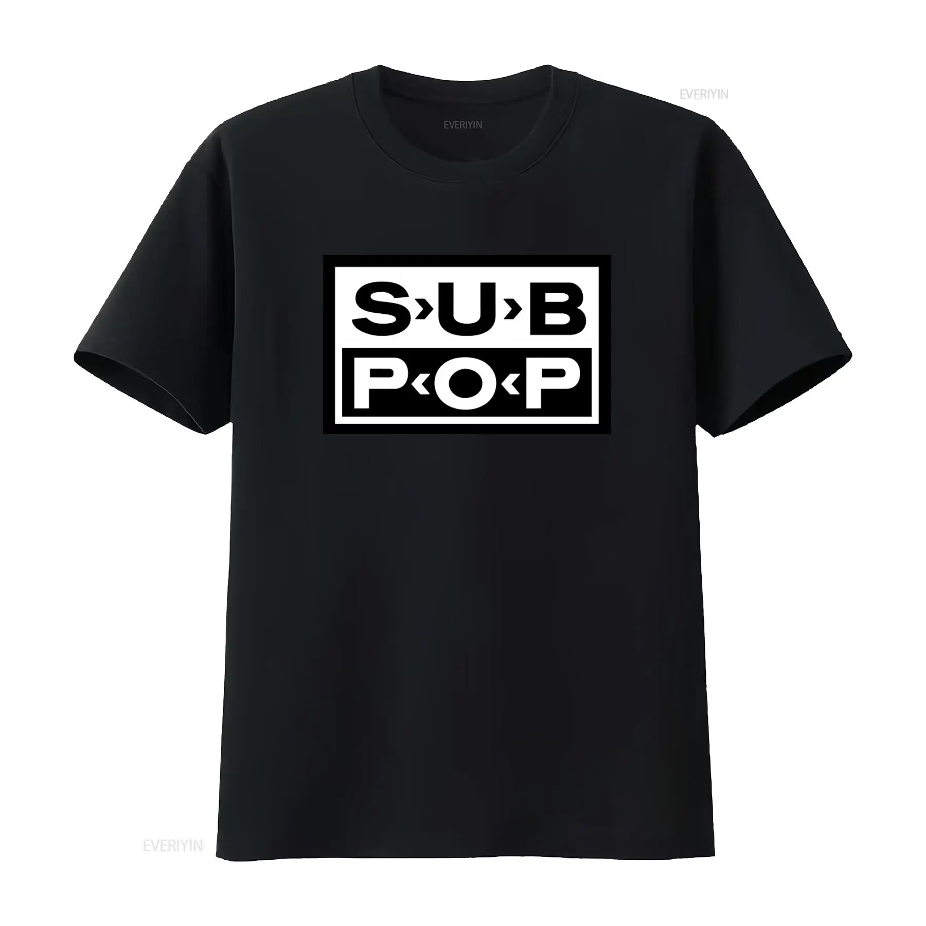 تي شيرت بشعار Sub Pop أسود مع  - مراجعة Vintage Fashion Logos وسعره