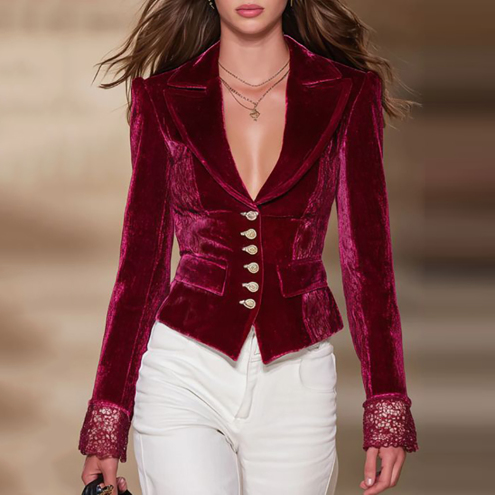 جاكيت نسائي أنيق من المخمل بال - مراجعة Velvet Blazer Vintage وسعره