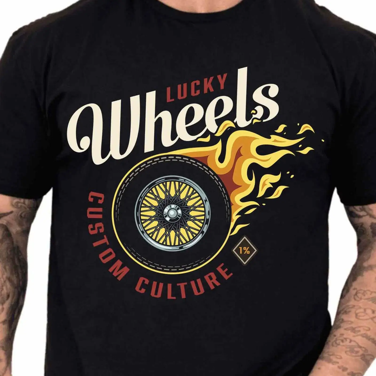 تي شيرت Lucky Wheels مخصص بتصم - مراجعة Vintage Fashion Wheel وسعره