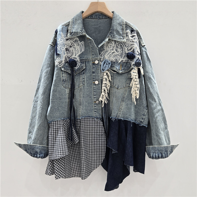SuperAen خريف 2025 سترات نسائي - مراجعة Patchwork Jean Jacket وسعره