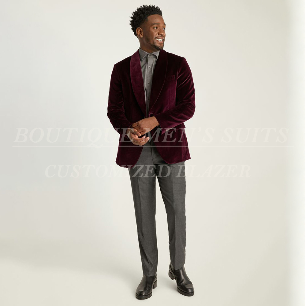 بدلة رجالية كلاسيكية يومية بزر - مراجعة Velvet Blazer Vintage وسعره