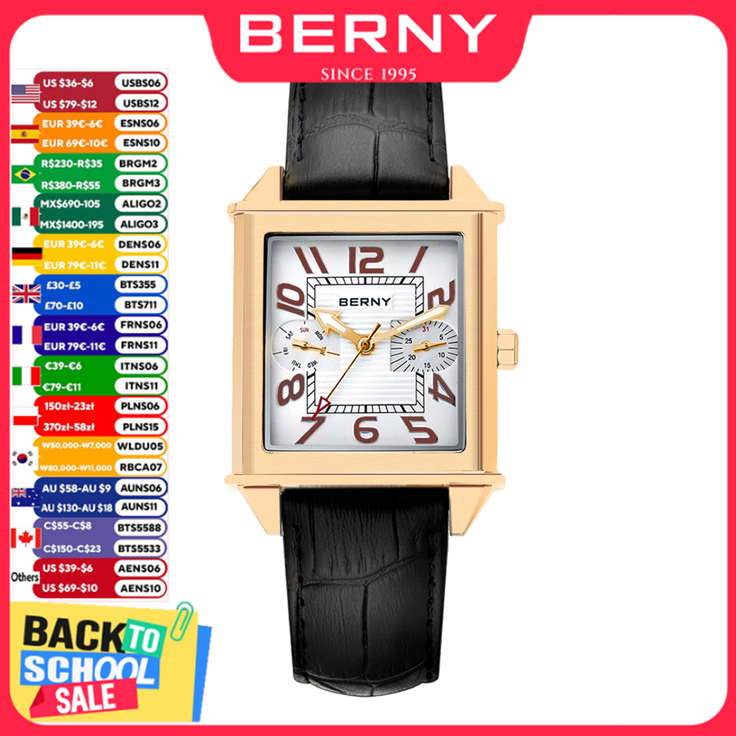 ساعة يد كوارتز BERNY 6P25 للرج - مراجعة Vintage Fashion Complete وسعره
