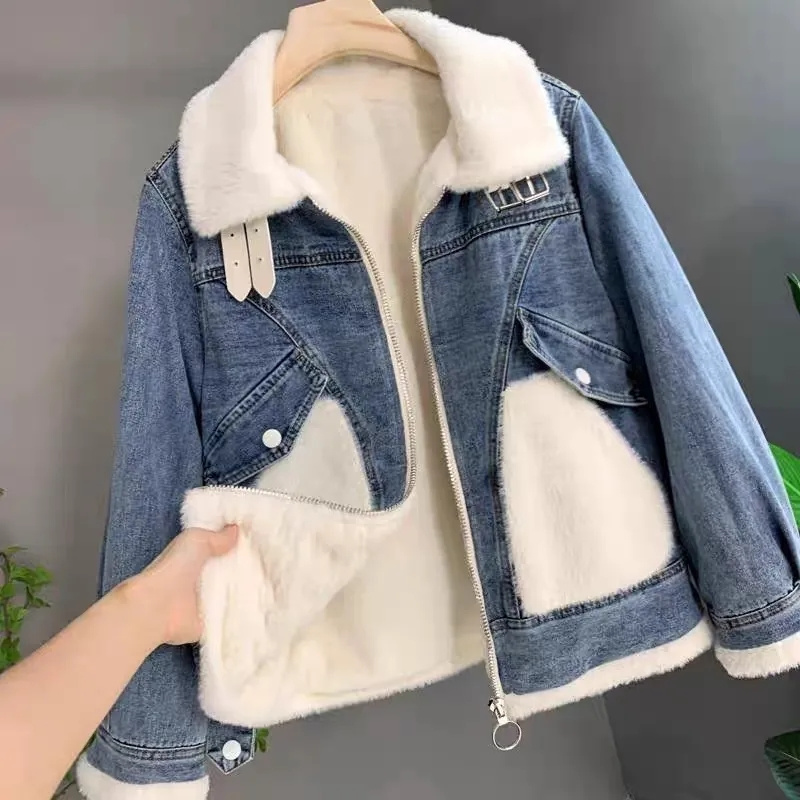 فو المنك المخملية خياطة الدنيم - مراجعة Patchwork Jean Jacket وسعره