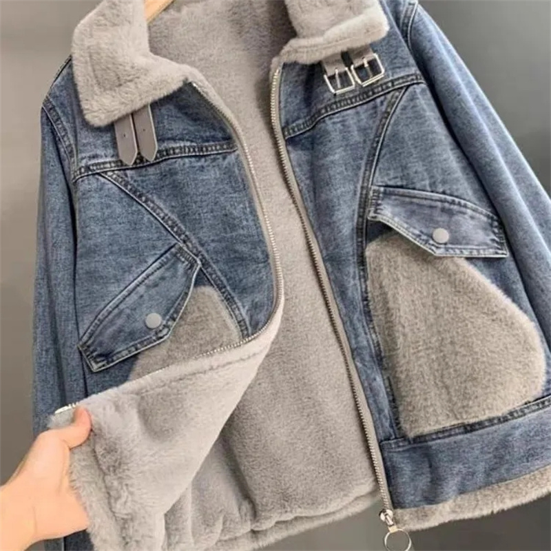 فو المنك المخملية خياطة الدنيم - مراجعة Patchwork Jean Jacket وسعره