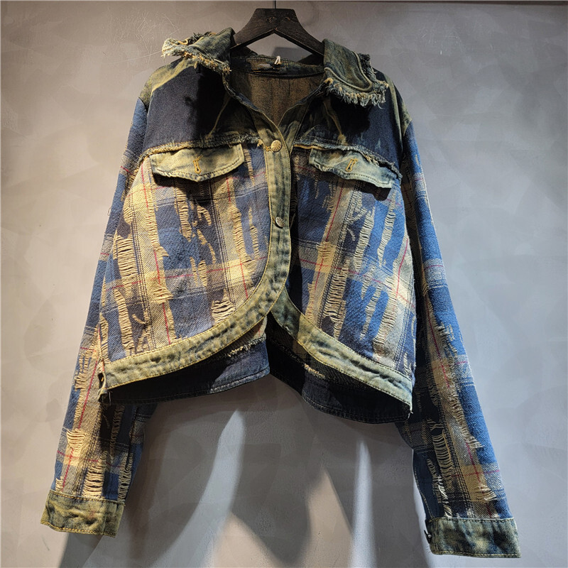 WTHT موضة المرأة غير النظامية  - مراجعة Patchwork Jean Jacket وسعره