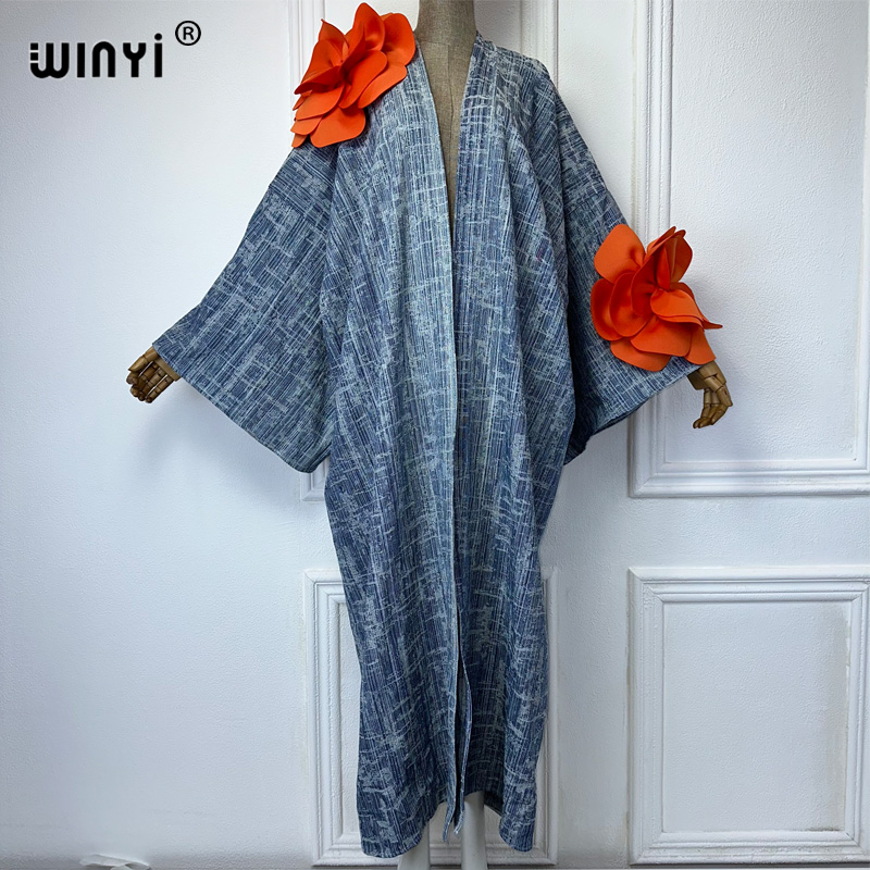 WINYI-كيمونو سترة فستان طويل ، - مراجعة Patchwork Jean Jacket وسعره