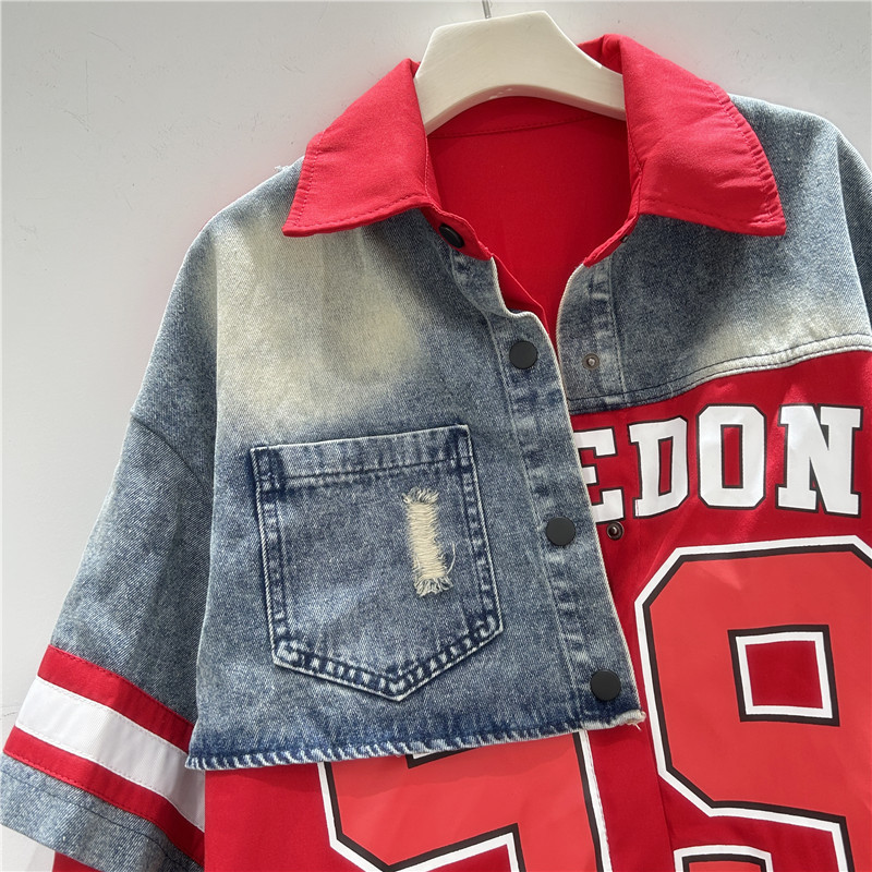 الرجعية امرأة الدنيم المرقعة ق - مراجعة Patchwork Jean Jacket وسعره