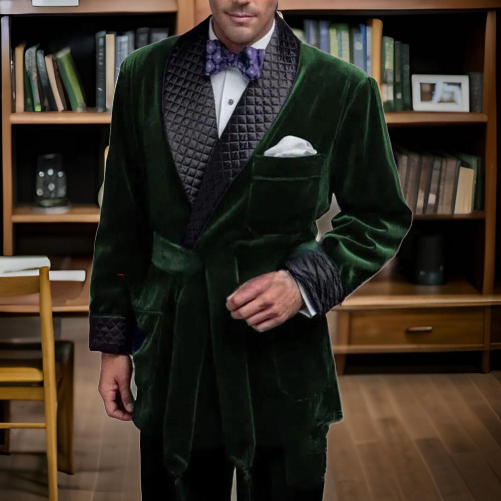 سترات بدلة تدخين مخملية خضراء  - مراجعة Velvet Blazer Vintage وسعره