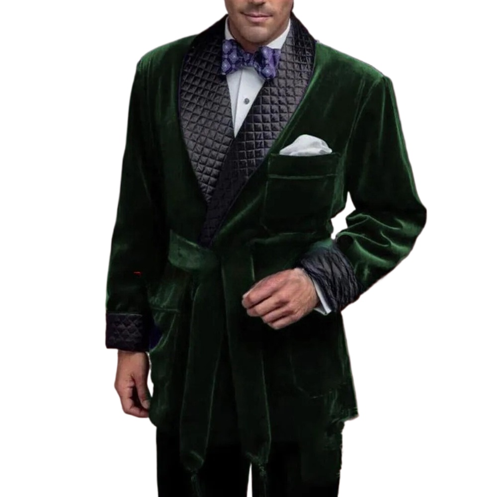سترات بدلة تدخين مخملية خضراء  - مراجعة Velvet Blazer Vintage وسعره