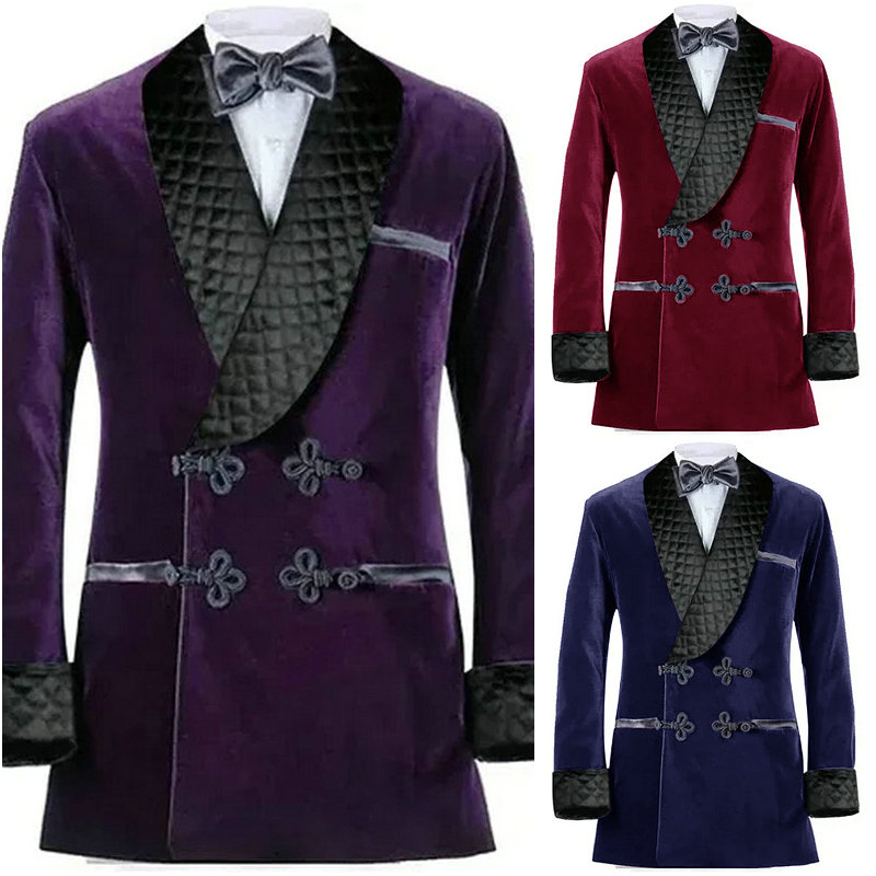 بدلة مخملية أرجوانية مزدوجة ال - مراجعة Velvet Blazer Vintage وسعره