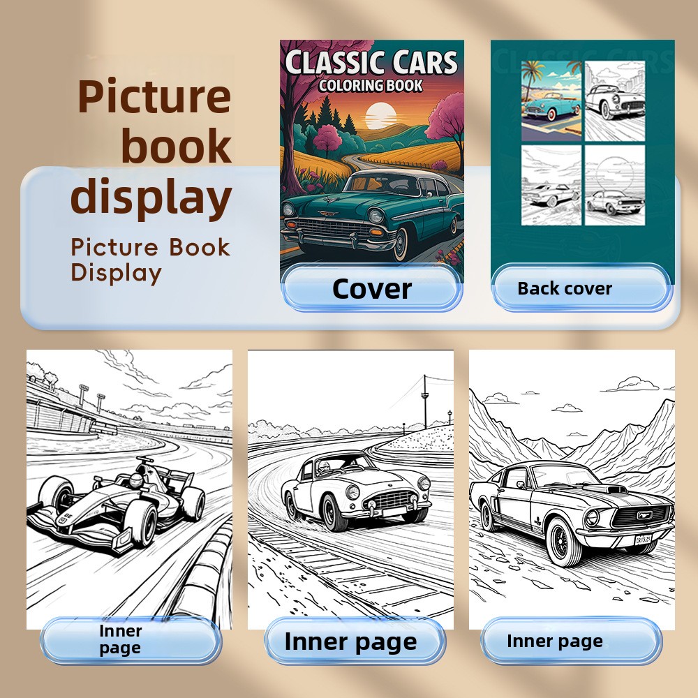 كتاب تلوين السيارات الكلاسيكية - مراجعة Vintage Fashion Coloring Book وسعره