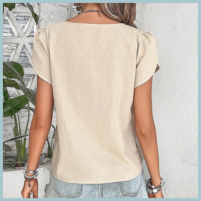 بلوزة نسائية بلون موحد بتصميم  - مراجعة Vintage Fashion For Women وسعره