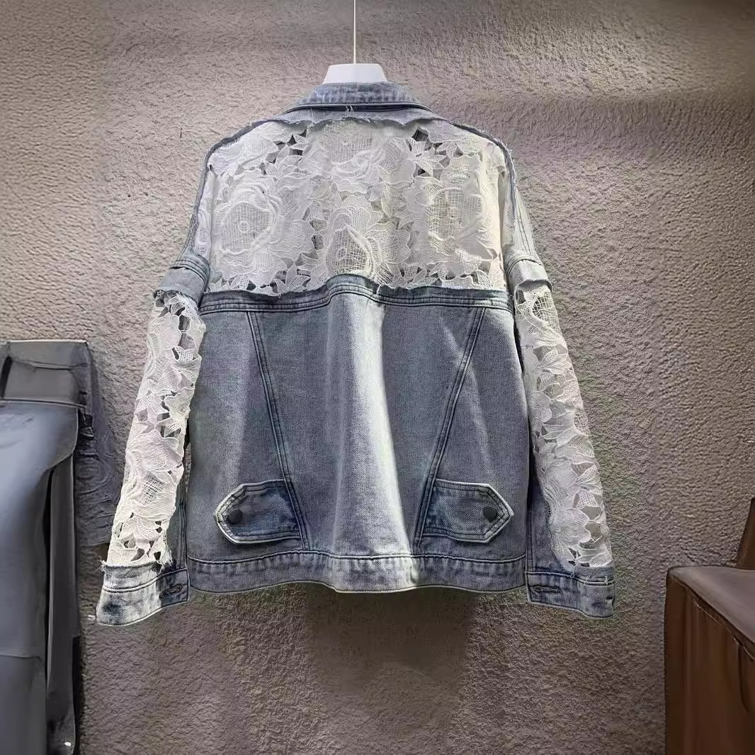 جاكيت نسائي مطرز مرتب ، ياقة م - مراجعة Patchwork Jean Jacket وسعره